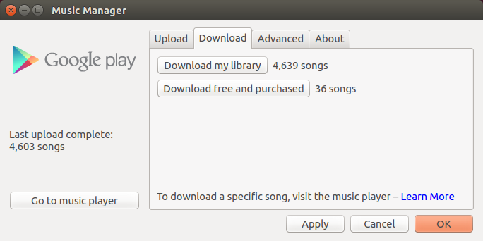 google music library size